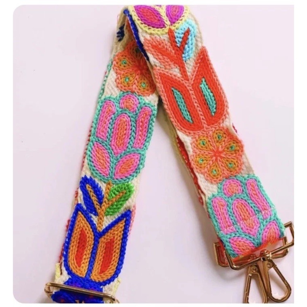 Simply Southern Adjustable Embroidered Purse Strap 29" to 52" NEW